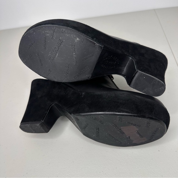 Kork-Ease Leather Heeled Clogs Women’s 10 Black Leather Slip-on Mule Zipper Shoe - Picture 14 of 16